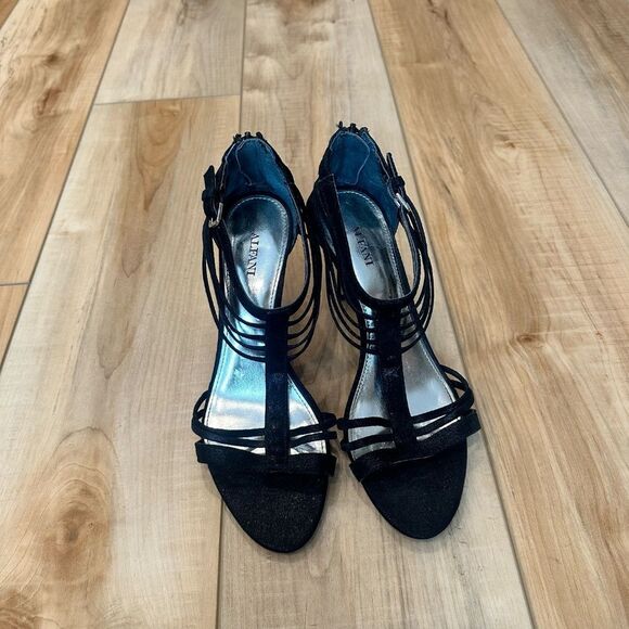 Alfani Women's Heels - Pumps Open Toe Strappy Faux Leather/SuedeBlack Size 9 1/2 - Picture 5 of 13